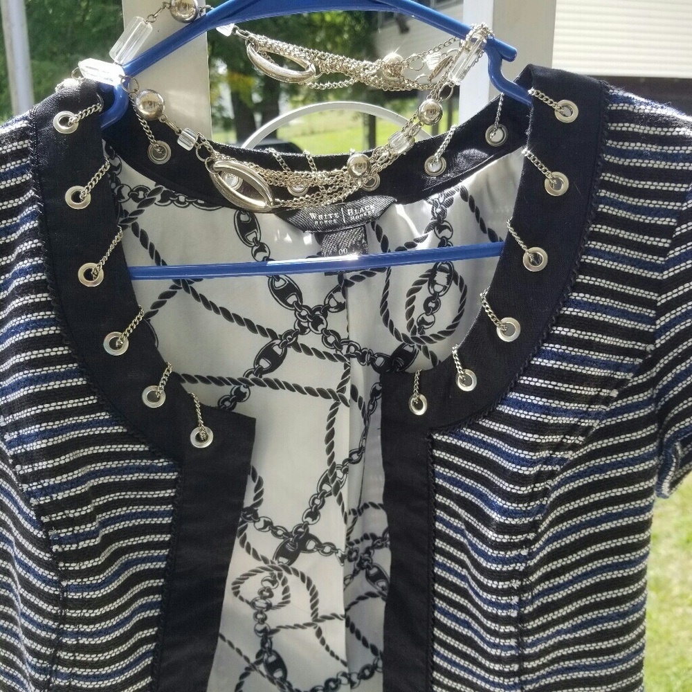 White House Black Market Jacket Size 00 Navy,Blk - Picture 8 of 8